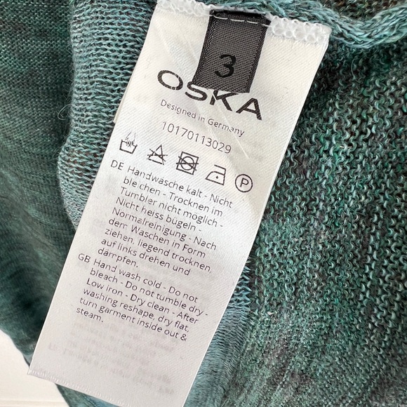 OSKA green asymmetrical lightweight sweater / size 10 - Picture 4 of 6